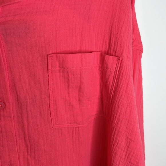 RACHEL ROY | Pink Waffle Style Soft Button Up Tunic - Picture 6 of 9